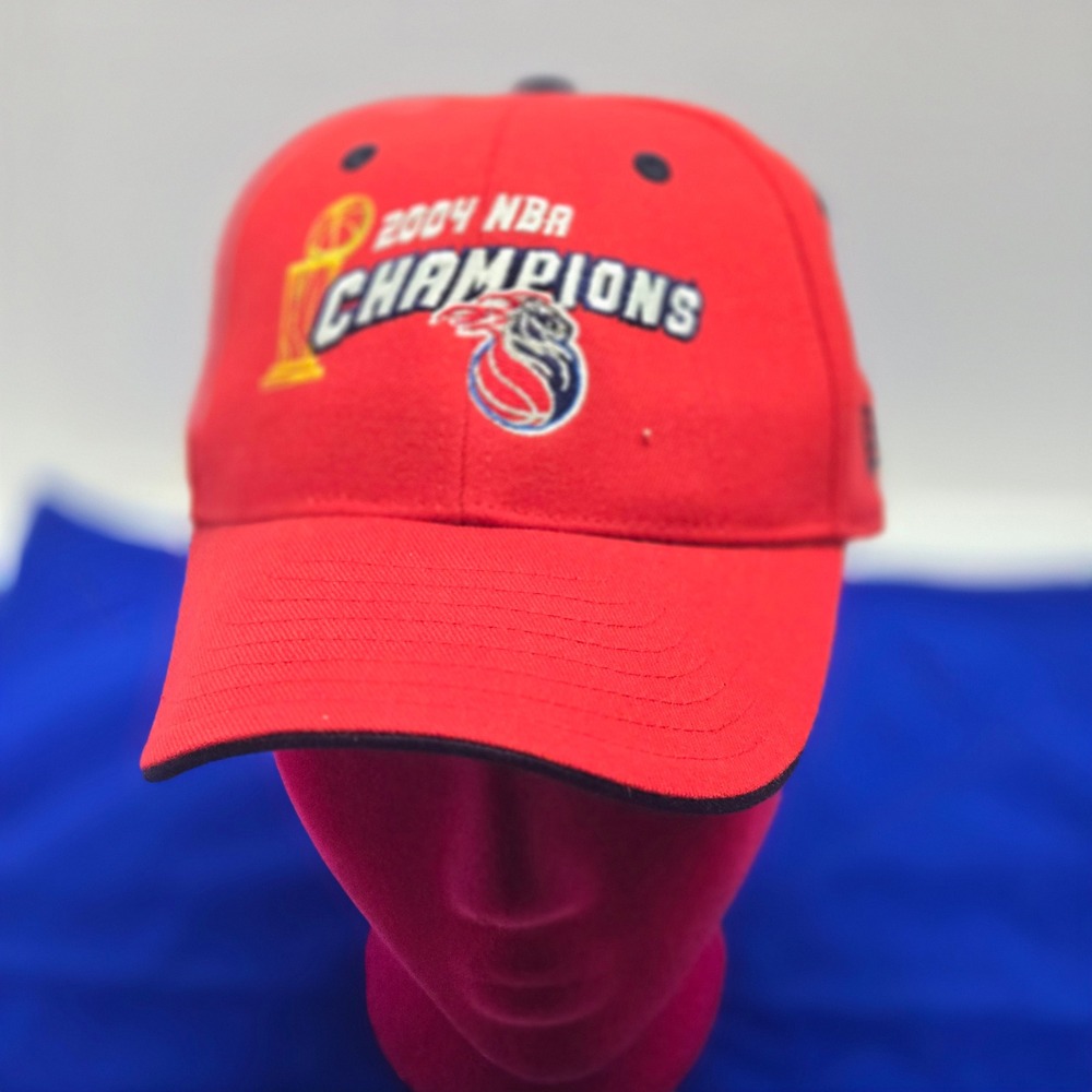 New Era Detroit Pistons 2004 NBA Champions Hat Red Adjustable Baseball Cap